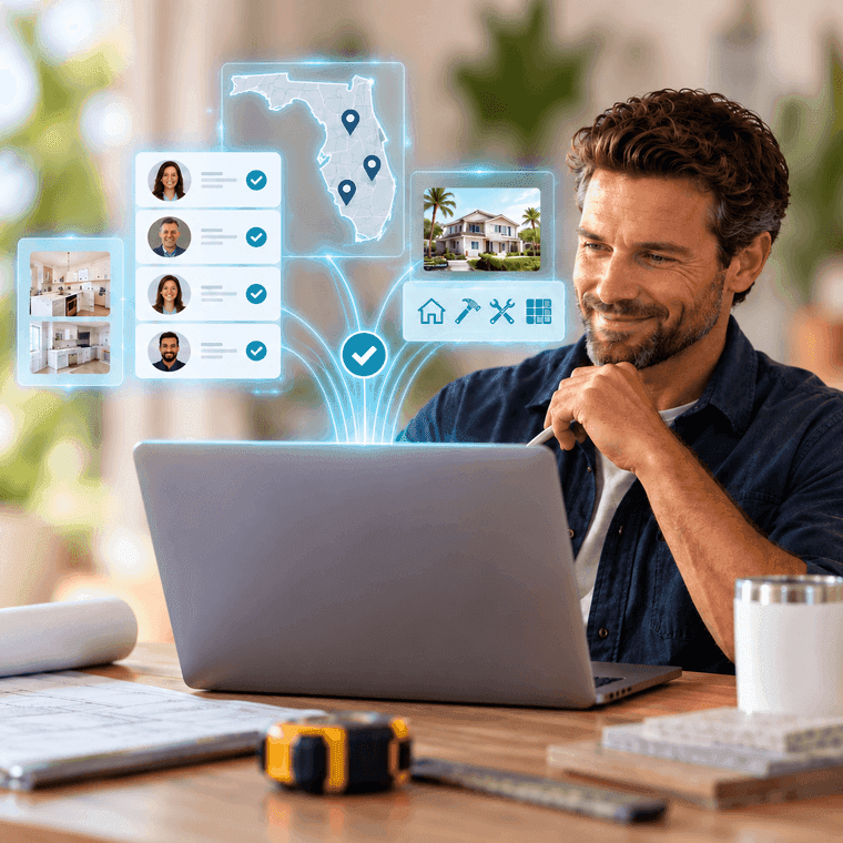 Available homeowner leads filtered by service and location